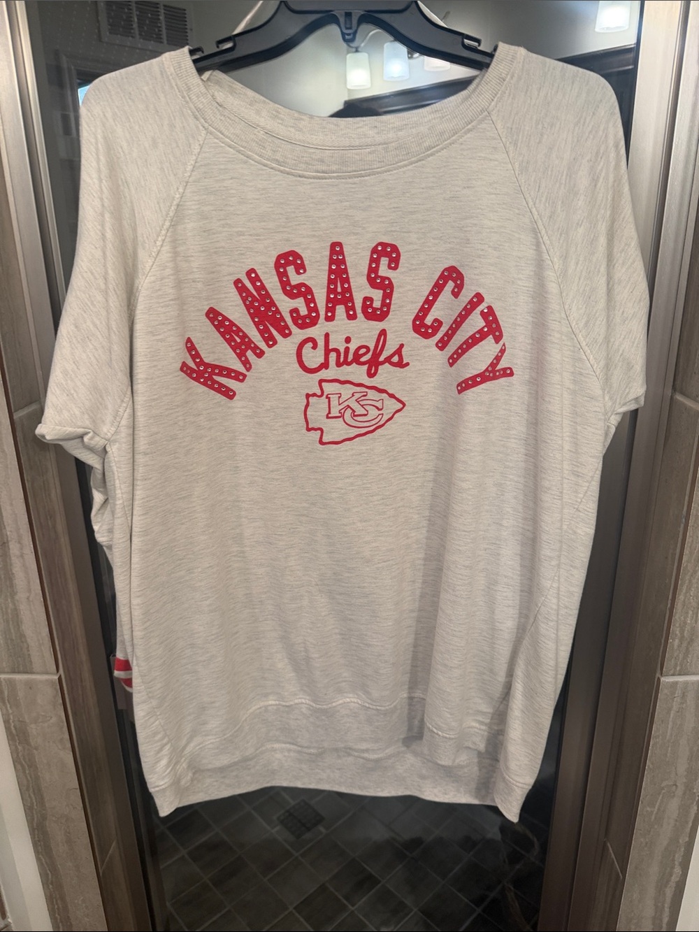 Kansas City Chiefs Kids Light Heather Gray Pullover Sweatshirt